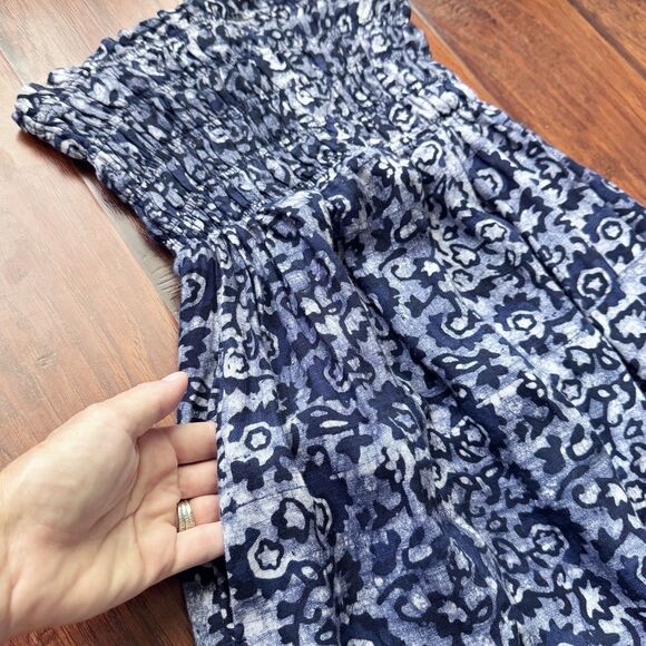 Faherty Womens Margarita Strapless Maxi Dress Sz XS 100% Linen Blue Coastal Boho - Picture 8 of 16